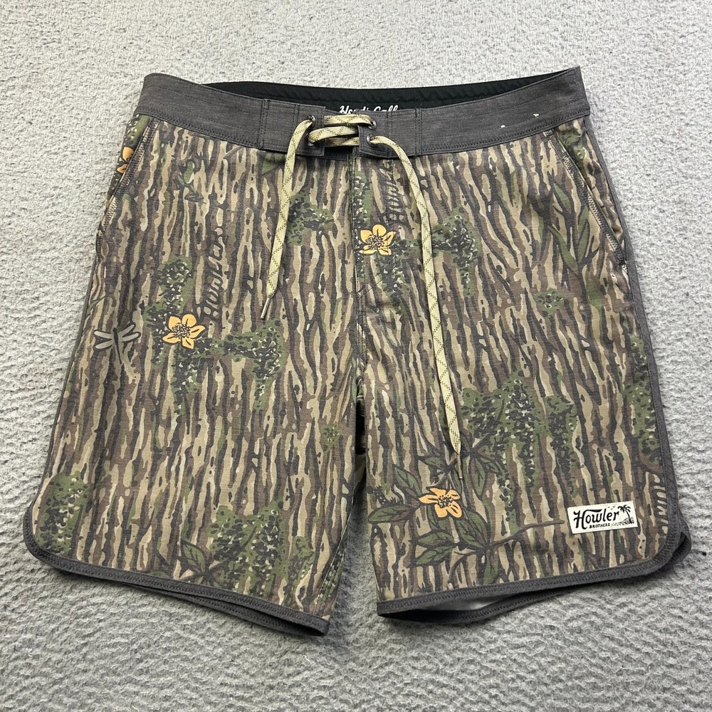 Howler Brothers Bruja Boardshorts Mens Swamp Country Camo Surf Swim Trunks 32